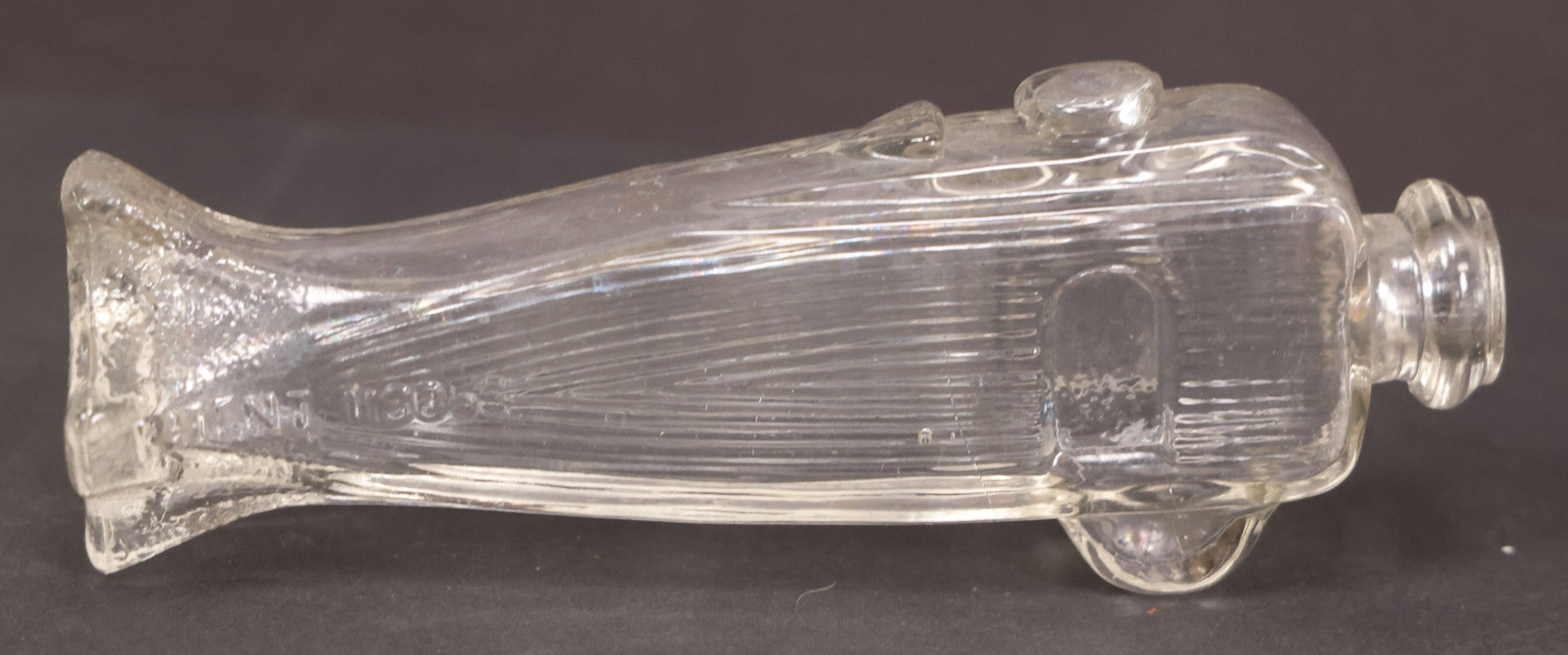 Lot 159 - Vintage Clear Glass Submarine Candy Container, 4-3/4" Length