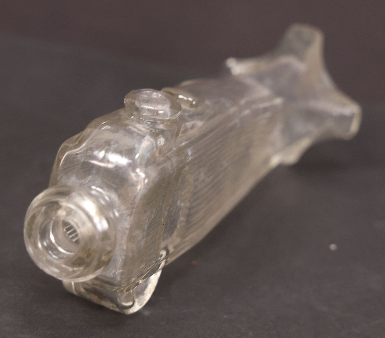 Lot 159 - Vintage Clear Glass Submarine Candy Container, 4-3/4" Length