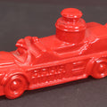 Lot 163 - Vintage Glass Fire Truck Candy Container Painted Red, 5" Length
