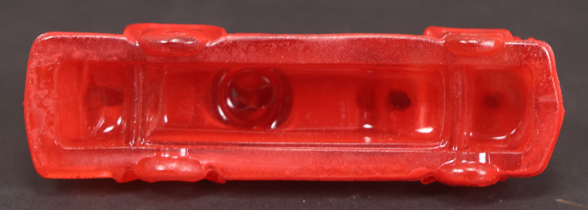 Lot 163 - Vintage Glass Fire Truck Candy Container Painted Red, 5" Length