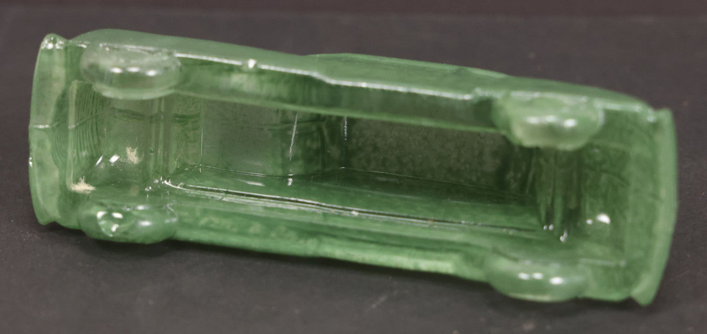 Lot 165 - Vintage Glass Automobile Candy Container Painted Green, 4-5/8" Length