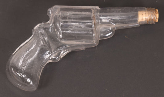 Lot 166 - Vintage Clear Glass Pistol Candy Container With Cork Stopper, 8" Length