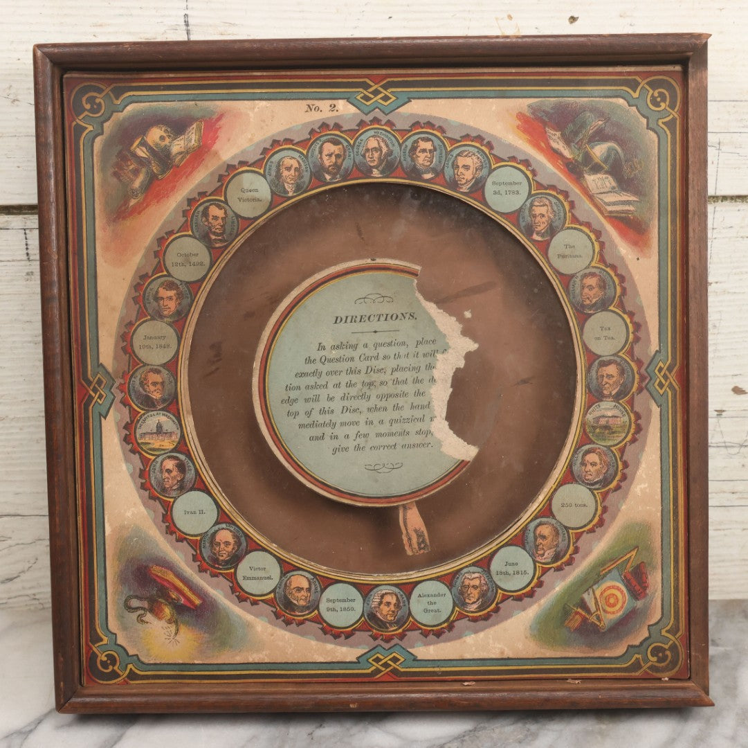 Lot 001 - Antique Lithopgraphed "Chiromagica" Fortune Telling Magnetic Board Game By Mcloughlin Bros., New York, Circa 1870