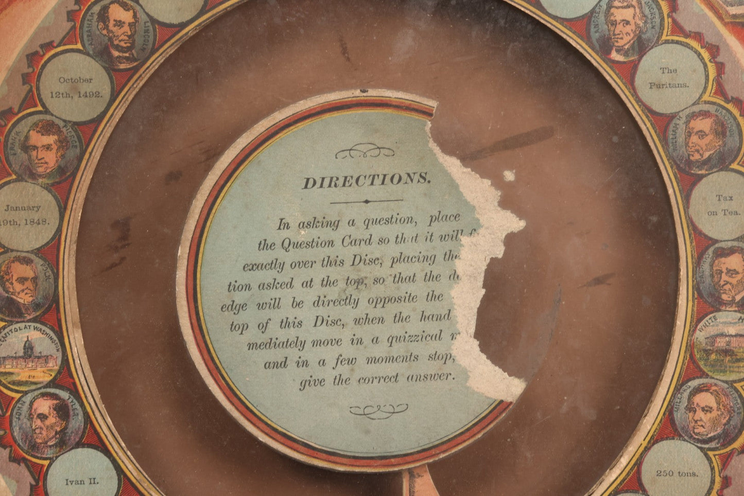 Lot 001 - Antique Lithopgraphed "Chiromagica" Fortune Telling Magnetic Board Game By Mcloughlin Bros., New York, Circa 1870