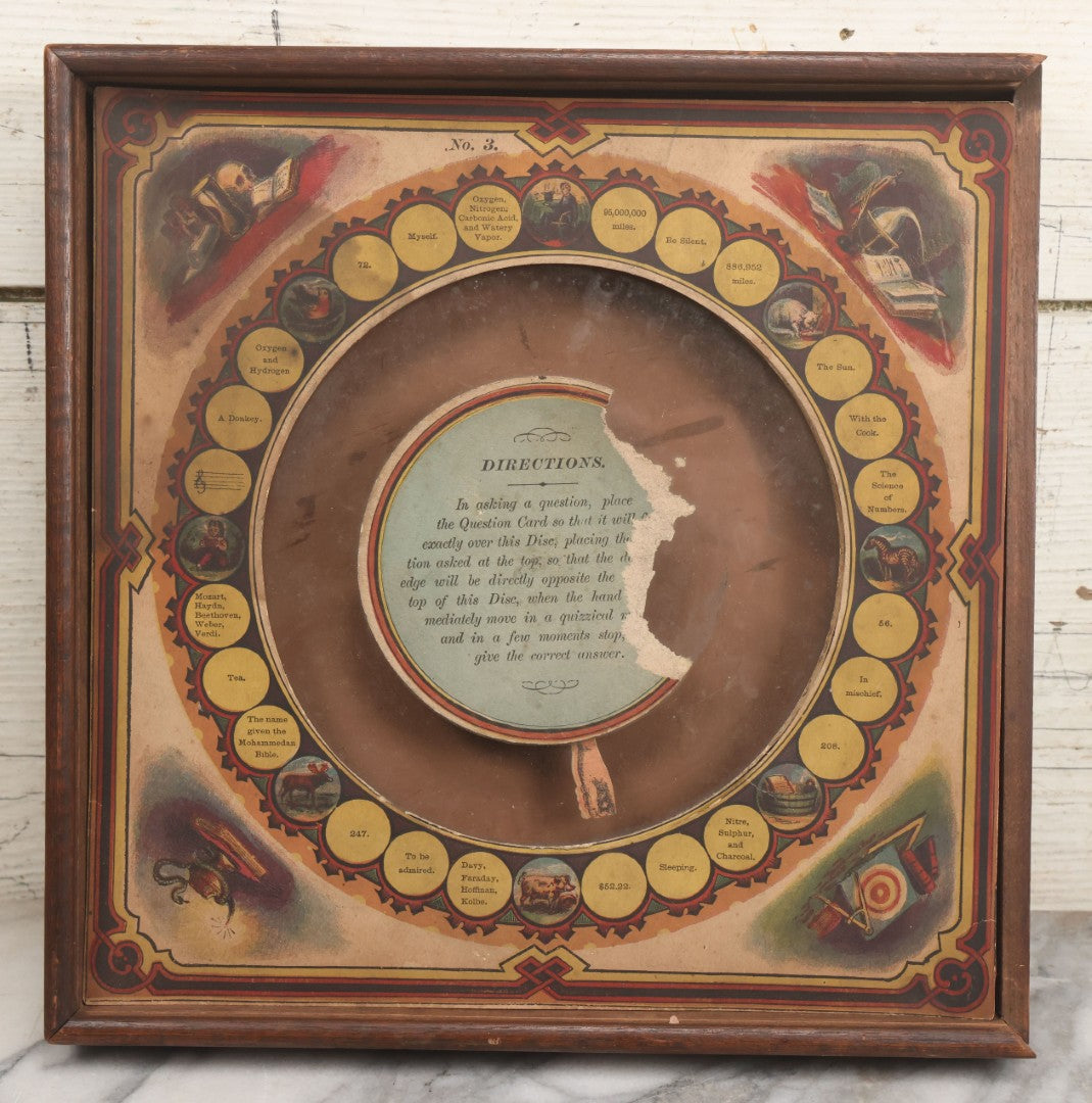 Lot 001 - Antique Lithopgraphed "Chiromagica" Fortune Telling Magnetic Board Game By Mcloughlin Bros., New York, Circa 1870