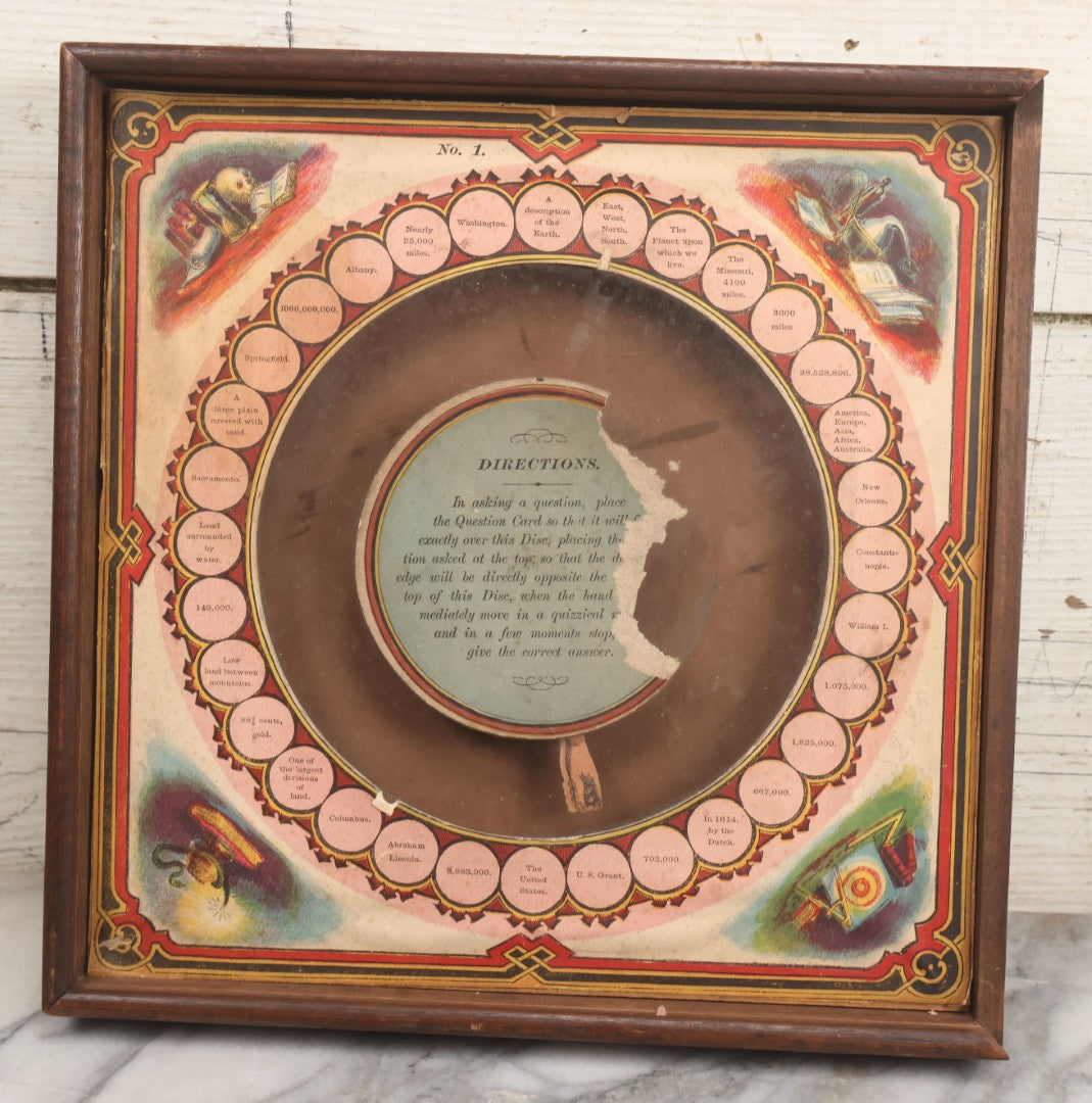 Lot 001 - Antique Lithopgraphed "Chiromagica" Fortune Telling Magnetic Board Game By Mcloughlin Bros., New York, Circa 1870