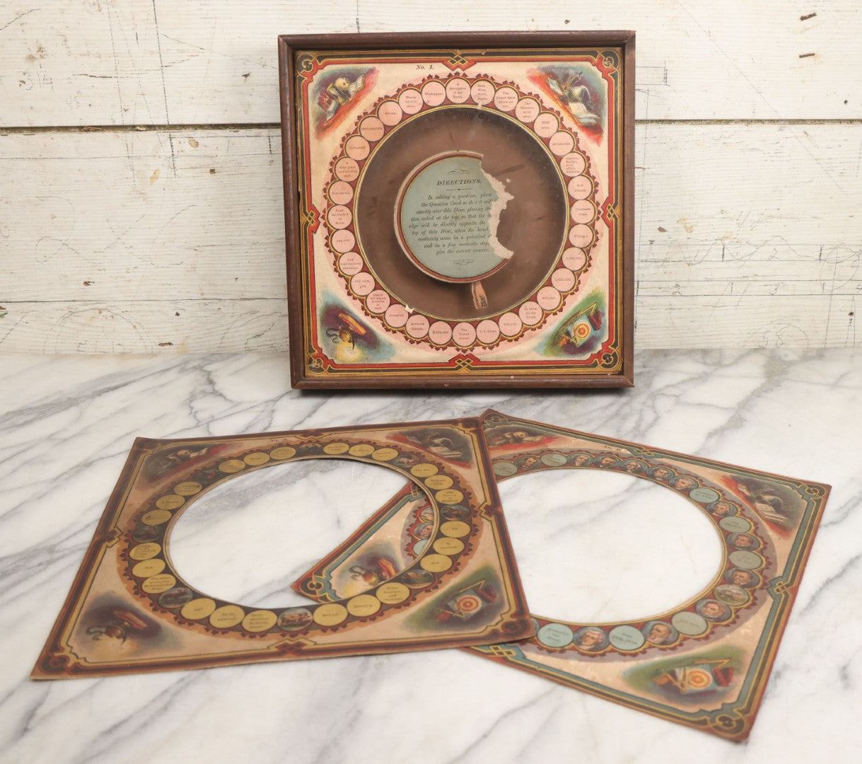 Lot 001 - Antique Lithopgraphed "Chiromagica" Fortune Telling Magnetic Board Game By Mcloughlin Bros., New York, Circa 1870