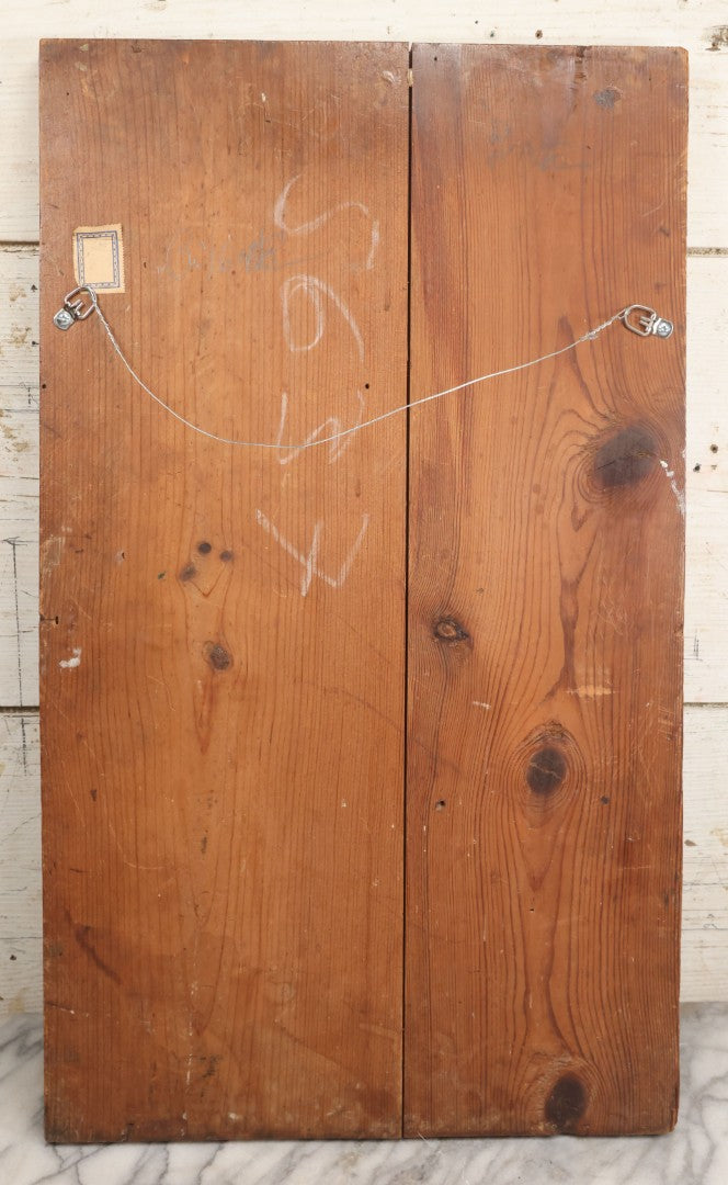 Lot 002 - Antique 19th Century Religious Devotional Painting On Wood Panel Depicting The Crucifixion Of Jesus With Mourners, Skull Of Adam 