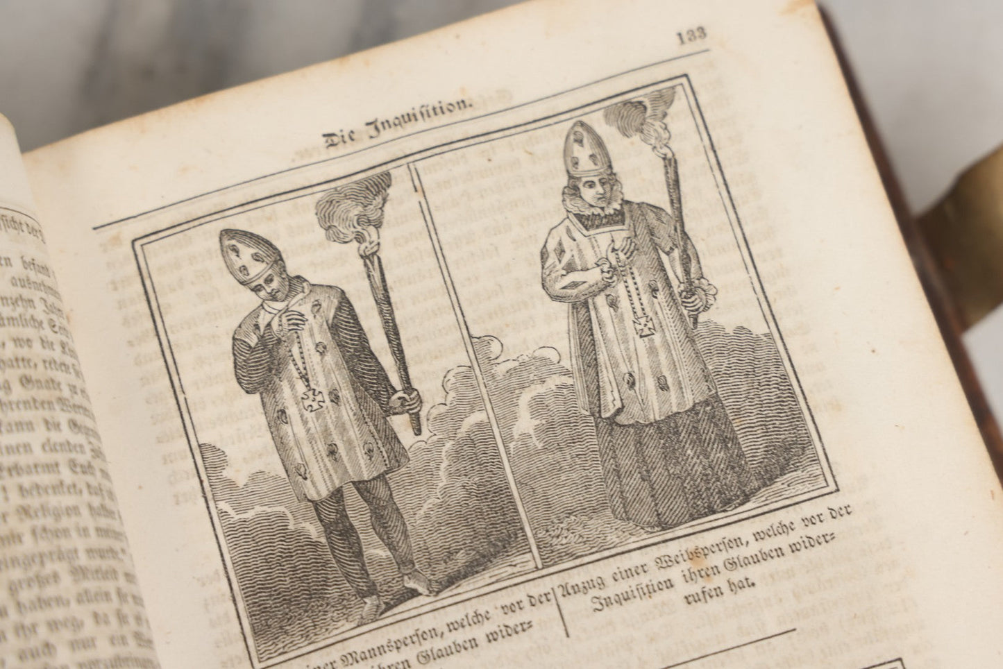 Lot 003 - Foxe's Book Of Martyrs, "History Of Christian Martyrdom, [...] The Lives, Sufferings, And Glorious Deaths Of Martyrs" By John Foxe, Illustrated With Gruesome Engravings, German Language, George W. Ment And Son, Publishers, Philadelphia, 1840