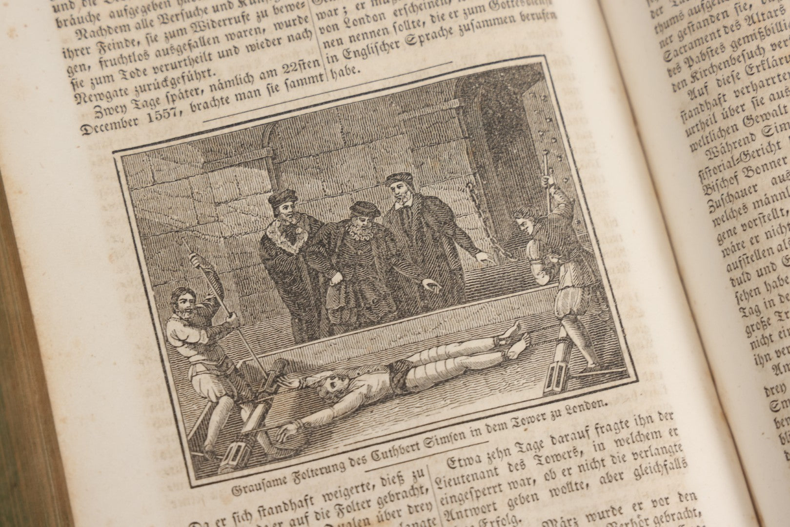 Lot 003 - Foxe's Book Of Martyrs, "History Of Christian Martyrdom, [...] The Lives, Sufferings, And Glorious Deaths Of Martyrs" By John Foxe, Illustrated With Gruesome Engravings, German Language, George W. Ment And Son, Publishers, Philadelphia, 1840