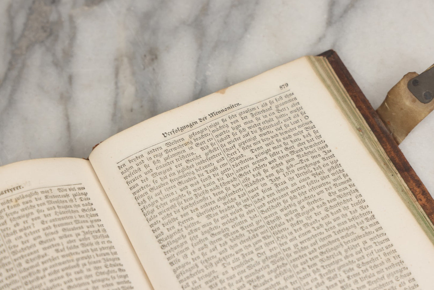 Lot 003 - Foxe's Book Of Martyrs, "History Of Christian Martyrdom, [...] The Lives, Sufferings, And Glorious Deaths Of Martyrs" By John Foxe, Illustrated With Gruesome Engravings, German Language, George W. Ment And Son, Publishers, Philadelphia, 1840