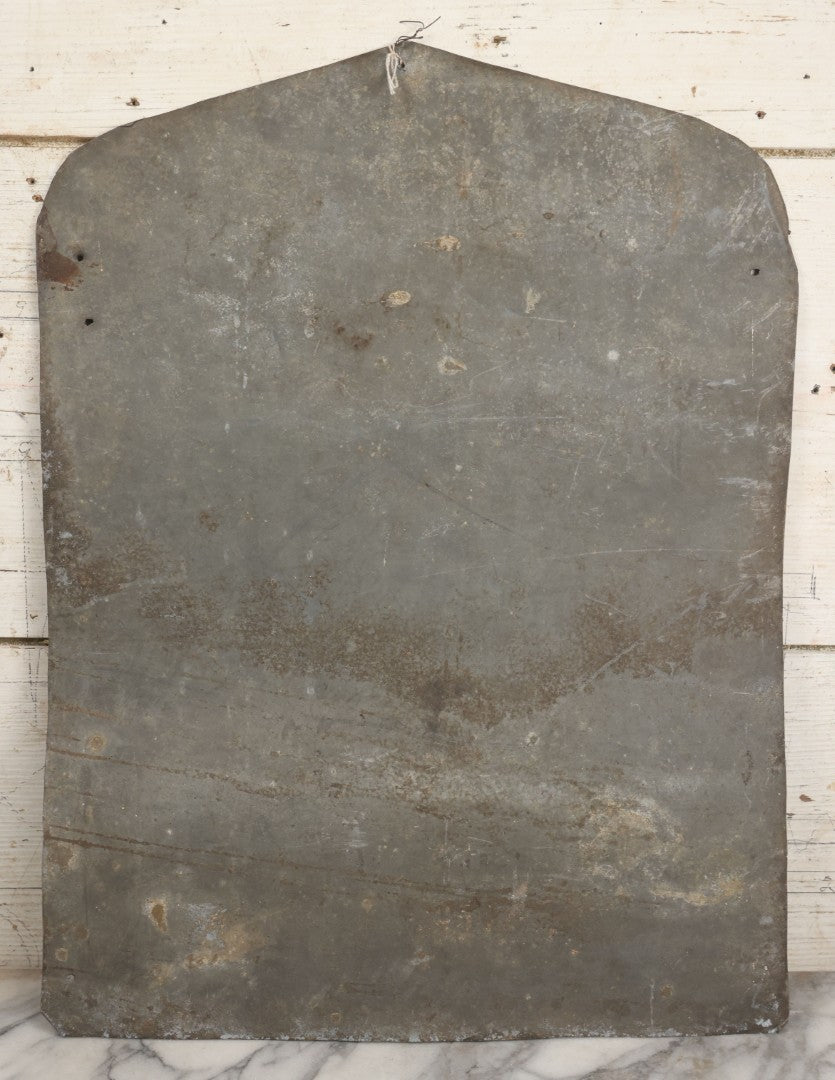 Lot 004 - Antique Hand Painted Tin Church Sign, "Ye Shall Keep My Sabbaths," With Red, Black, And White Paint