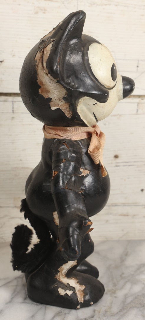 Lot 006 - Antique Felix The Cat Composition Figure With Jointed Arms, Copyright 1924 By Pat Sullivan 