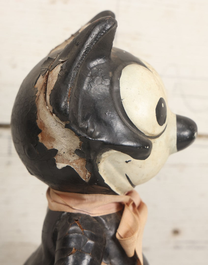 Lot 006 - Antique Felix The Cat Composition Figure With Jointed Arms, Copyright 1924 By Pat Sullivan 