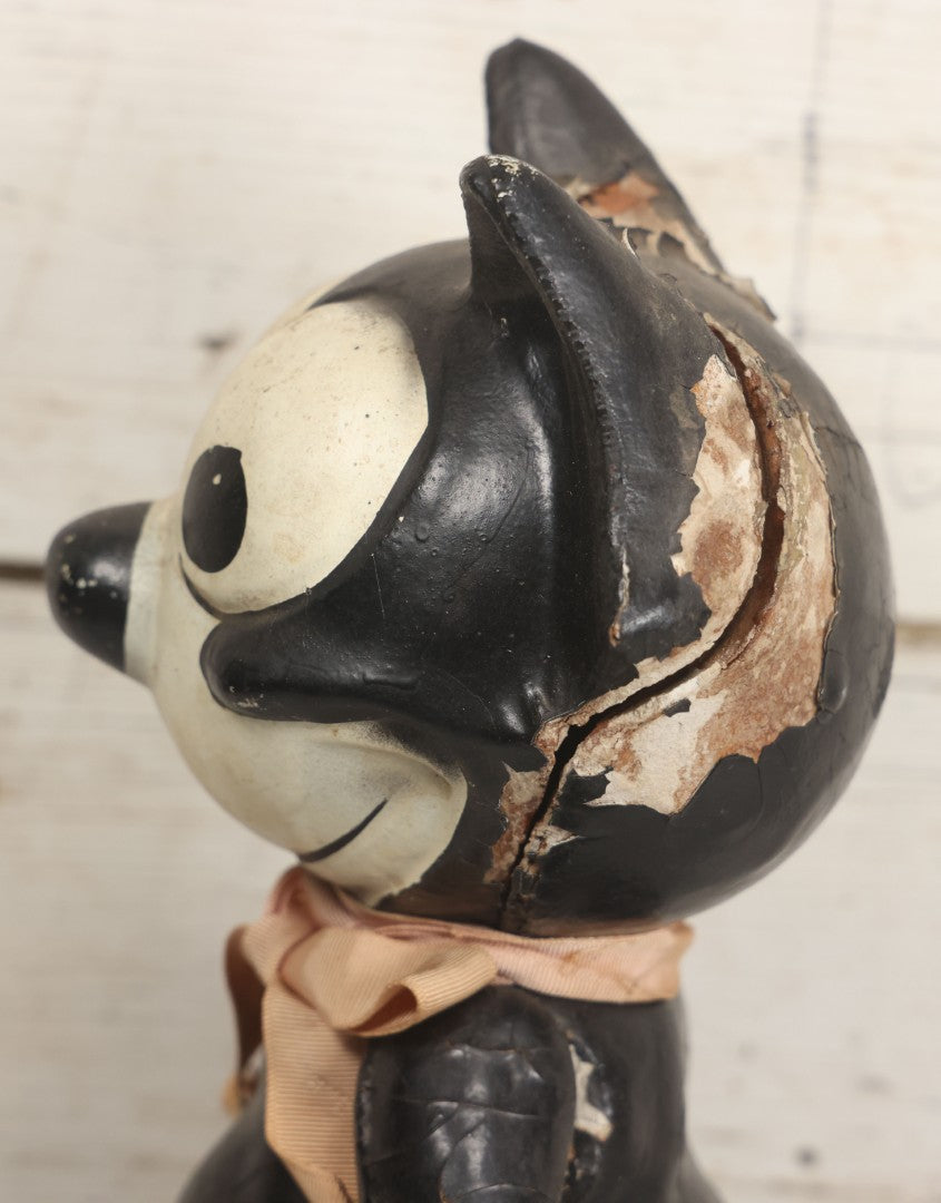 Lot 006 - Antique Felix The Cat Composition Figure With Jointed Arms, Copyright 1924 By Pat Sullivan 