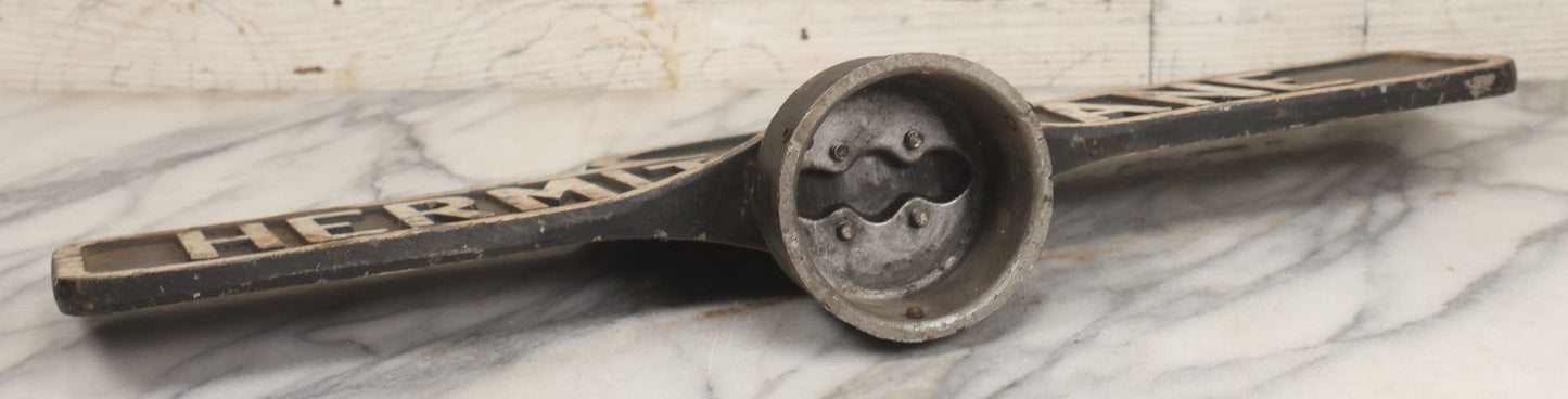 Lot 008 - Vintage Double Sided Cast Aluminum Street Sign Pole Topper For "Hermit Lane," Circa 1960s