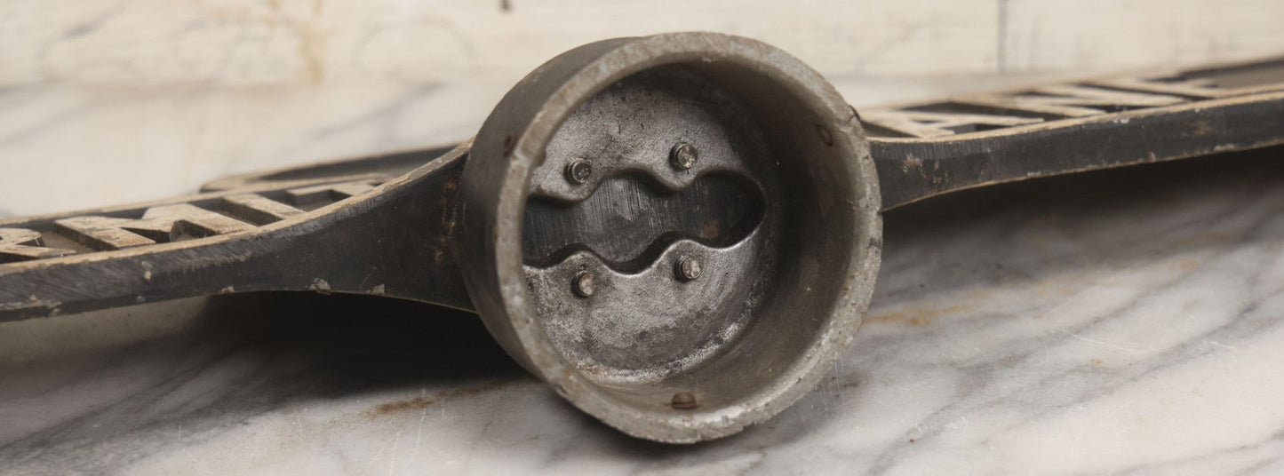 Lot 008 - Vintage Double Sided Cast Aluminum Street Sign Pole Topper For "Hermit Lane," Circa 1960s