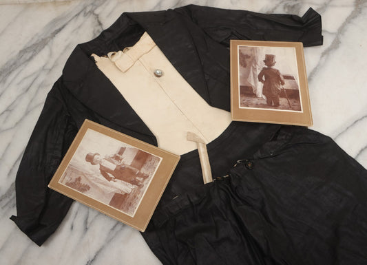Lot 009 - Antique Hand Made Child's Tuxedo Made For Earle Everett Pinkham, Senior, By His Mother, Along With Two Photographs Showing The Front And Back Of Earle In Tux, With Provenance On Verso, Circa 1895