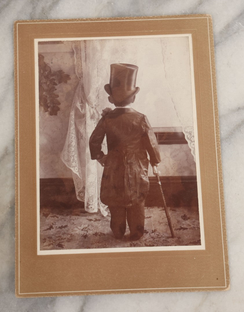 Lot 009 - Antique Hand Made Child's Tuxedo Made For Earle Everett Pinkham, Senior, By His Mother, Along With Two Photographs Showing The Front And Back Of Earle In Tux, With Provenance On Verso, Circa 1895