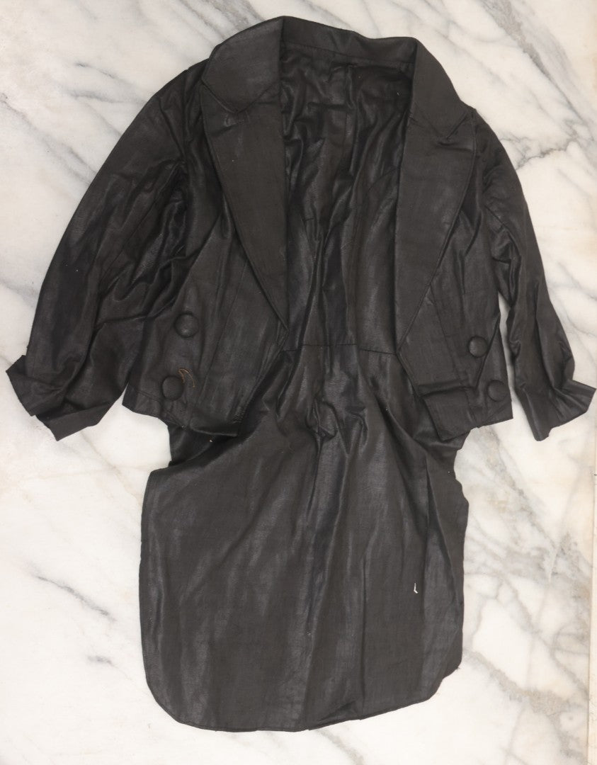 Lot 009 - Antique Hand Made Child's Tuxedo Made For Earle Everett Pinkham, Senior, By His Mother, Along With Two Photographs Showing The Front And Back Of Earle In Tux, With Provenance On Verso, Circa 1895