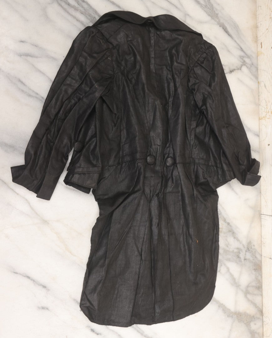 Lot 009 - Antique Hand Made Child's Tuxedo Made For Earle Everett Pinkham, Senior, By His Mother, Along With Two Photographs Showing The Front And Back Of Earle In Tux, With Provenance On Verso, Circa 1895