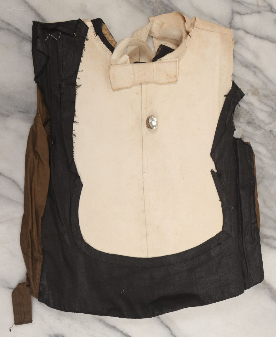 Lot 009 - Antique Hand Made Child's Tuxedo Made For Earle Everett Pinkham, Senior, By His Mother, Along With Two Photographs Showing The Front And Back Of Earle In Tux, With Provenance On Verso, Circa 1895