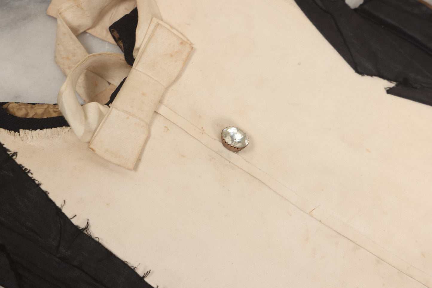 Lot 009 - Antique Hand Made Child's Tuxedo Made For Earle Everett Pinkham, Senior, By His Mother, Along With Two Photographs Showing The Front And Back Of Earle In Tux, With Provenance On Verso, Circa 1895