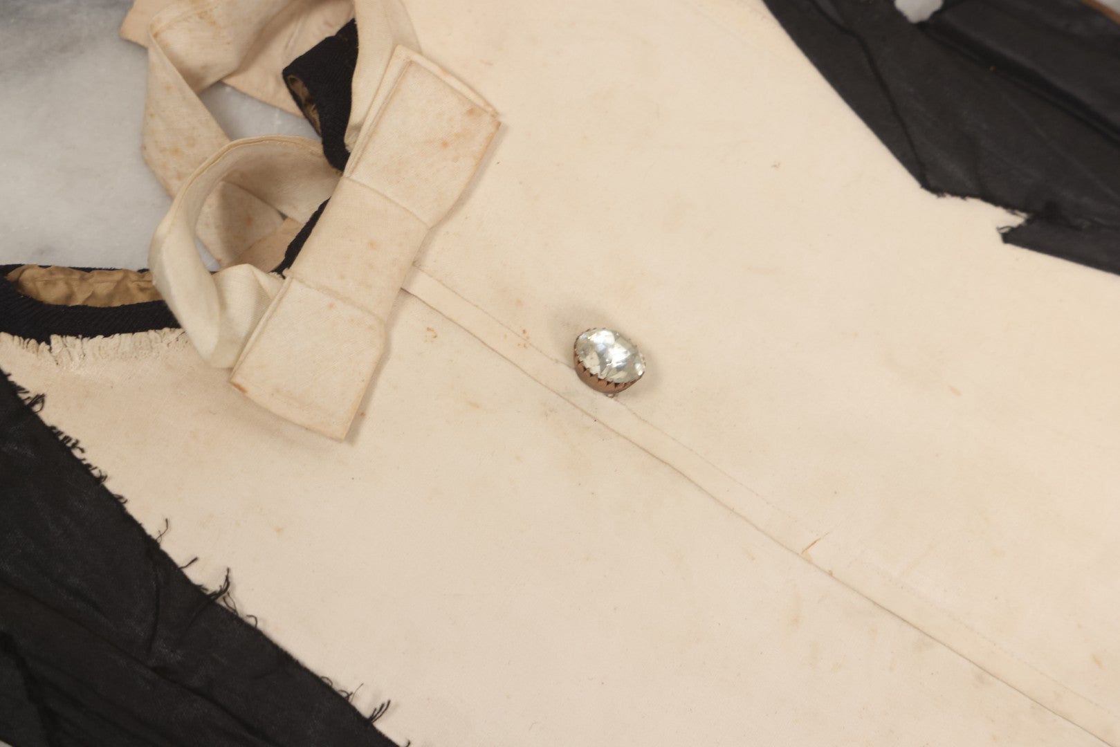 Lot 009 - Antique Hand Made Child's Tuxedo Made For Earle Everett Pinkham, Senior, By His Mother, Along With Two Photographs Showing The Front And Back Of Earle In Tux, With Provenance On Verso, Circa 1895