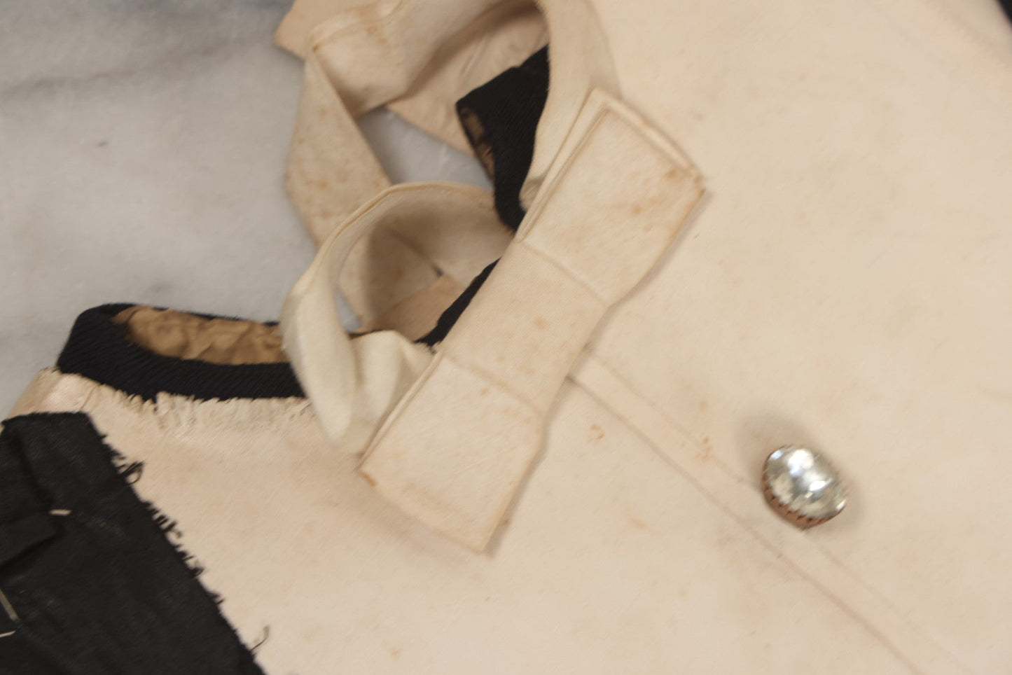 Lot 009 - Antique Hand Made Child's Tuxedo Made For Earle Everett Pinkham, Senior, By His Mother, Along With Two Photographs Showing The Front And Back Of Earle In Tux, With Provenance On Verso, Circa 1895