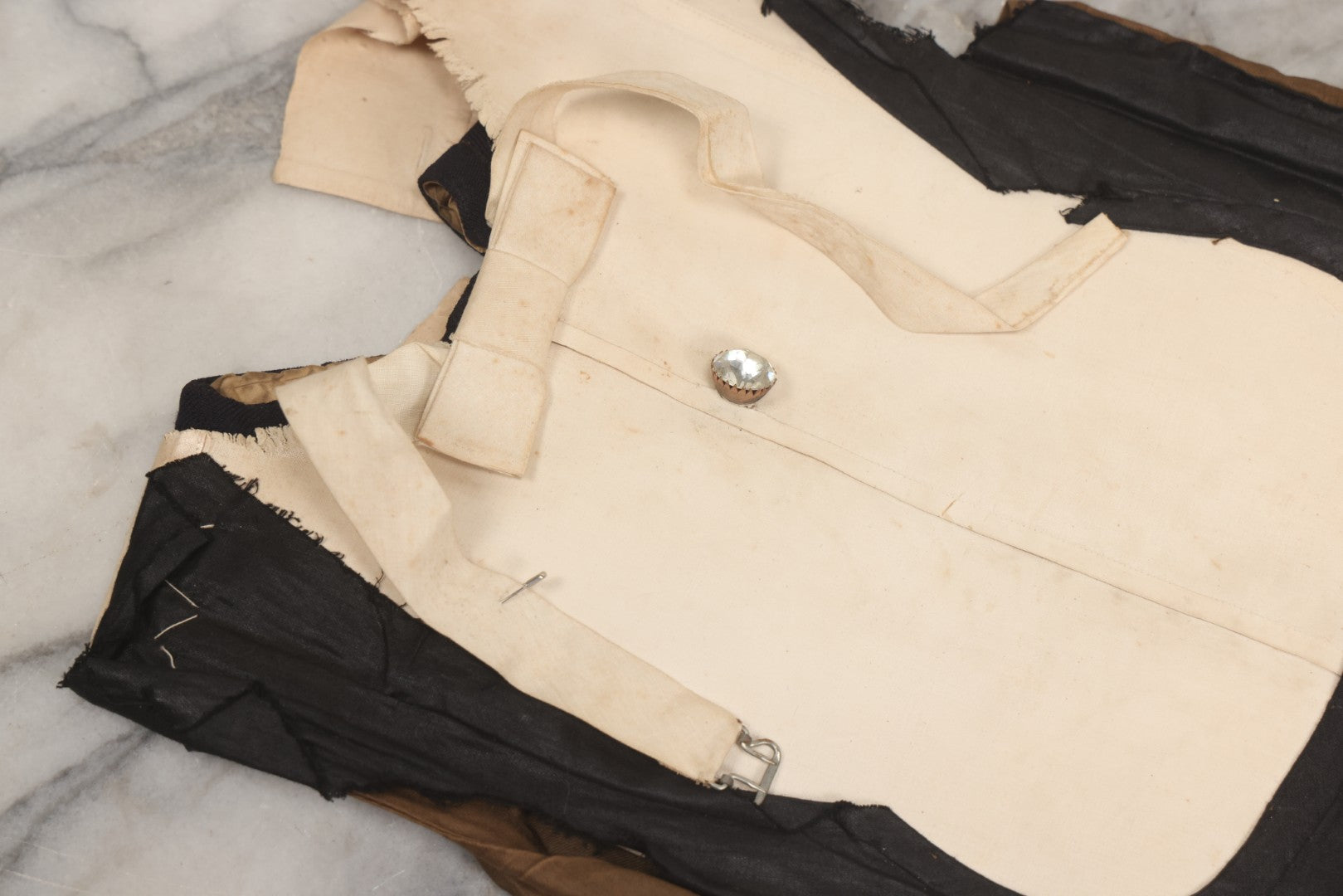 Lot 009 - Antique Hand Made Child's Tuxedo Made For Earle Everett Pinkham, Senior, By His Mother, Along With Two Photographs Showing The Front And Back Of Earle In Tux, With Provenance On Verso, Circa 1895