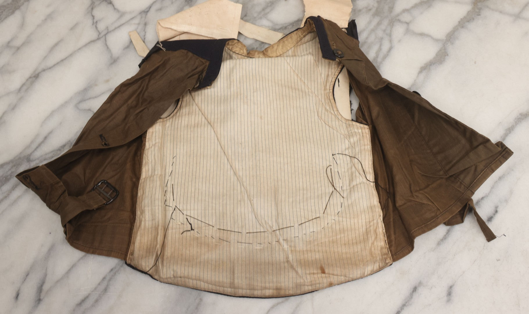 Lot 009 - Antique Hand Made Child's Tuxedo Made For Earle Everett Pinkham, Senior, By His Mother, Along With Two Photographs Showing The Front And Back Of Earle In Tux, With Provenance On Verso, Circa 1895