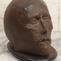 Lot 010 - Vintage Hollow Wax Head Sculpture, Likely Intended For Lost Wax Casting For Unrealized Work, Attributed To Elliot Offner (American, 1931-2010), Set On Wooden Base, 7-1/2" H