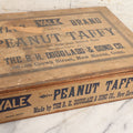 Lot 012 - Vintage Yale Brand Peanut Taffy Finger Jointed Wooden Candy Advertising Store Display Crate Box, Manufactured By The B.H. Douglass & Sons Co., New Haven, Connecticut