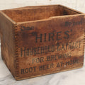 Lot 014 - Vintage Hired Household Extract For Brewing Root Beer At Home Finger Jointed Wooden Advertising Shipping Crate Box, One Dozen Bottle Capacity, No Lid