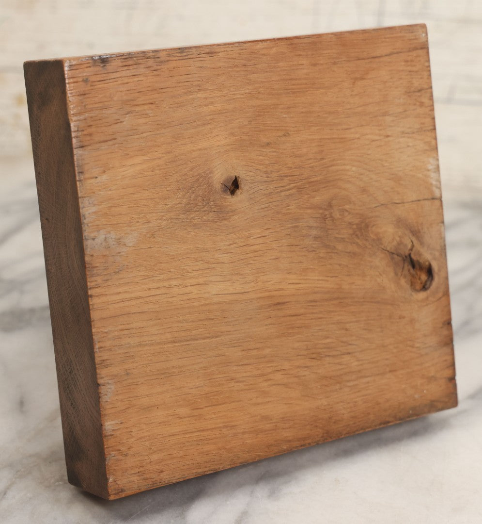 Lot 016 - Vintage Hand Carved Wooden Praying Hands Statue With Detailed, Life-Like Styling, On Wood Block Base, Artist Initialed M.L.