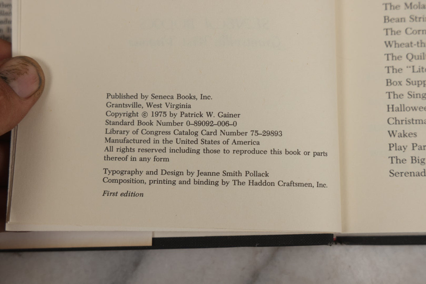 Lot 024 - "Witches, Ghosts, And Signs: Folklore Of The Southern Appalachians" Vintage Book By Patrick W. Gainer, With Original Dust Jacket, First Edition, Seneca Books, Publisher, Grantsville, West Virginia, 1975