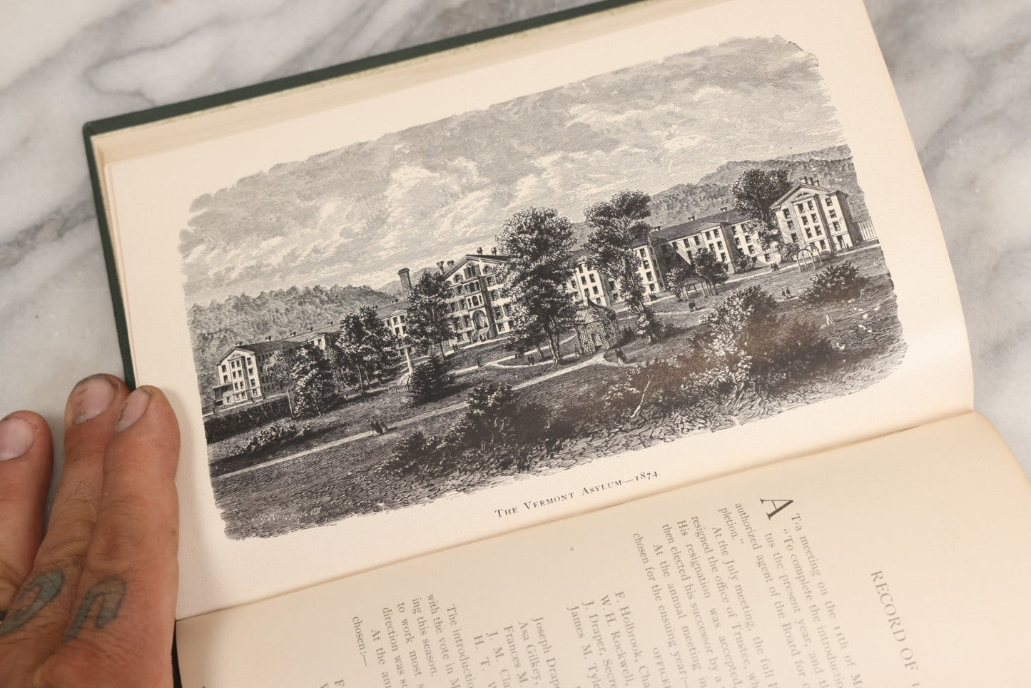 Lot 026 - "The Vermont Asylum For The Insane, Its Annals For Fifty Years" Antique Book With Illustrations, Covering History Of Asylum From 1836-1886, Printed By Hildreth & Fales, Brattleboro, Vermont, 1887