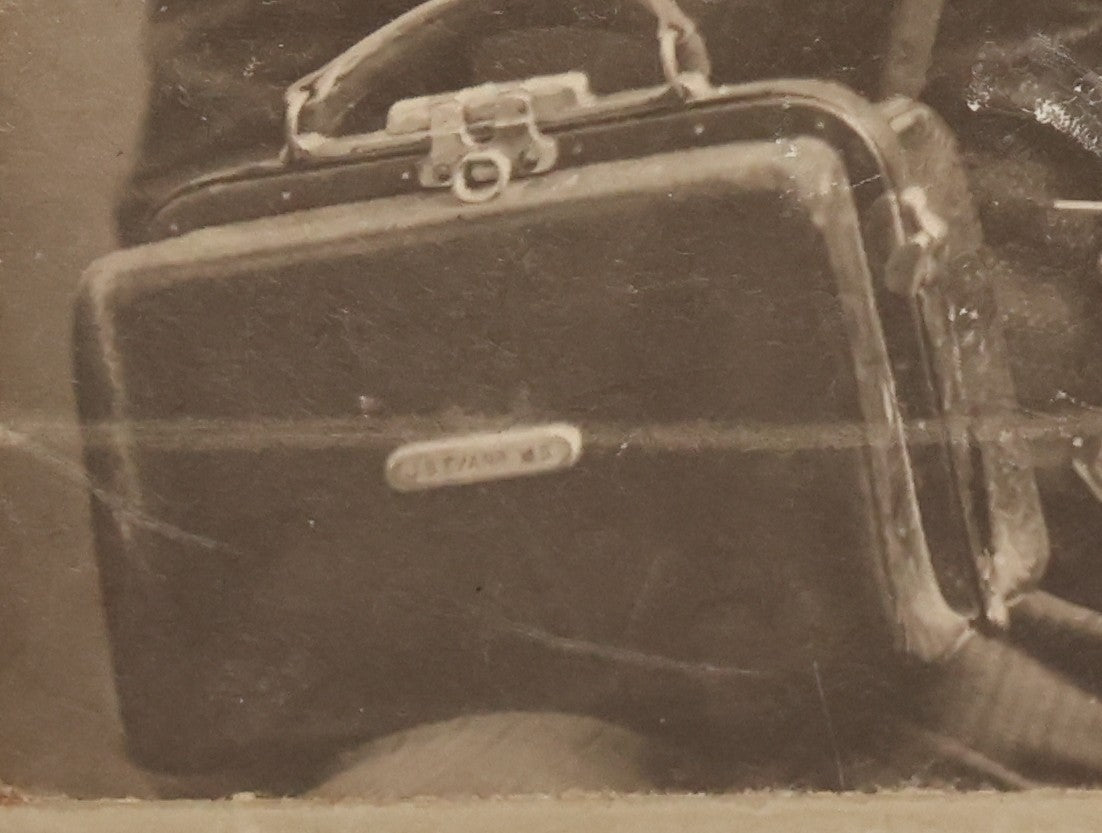 Lot 027 - Pair Of Antique Boarded Photographs Of Dr. Julius Benson Evans In Life And Death, Including Occupational Photo Of Doctor With Bag, And Post Mortem Photo Of Deceased Doctor Lying At Rest