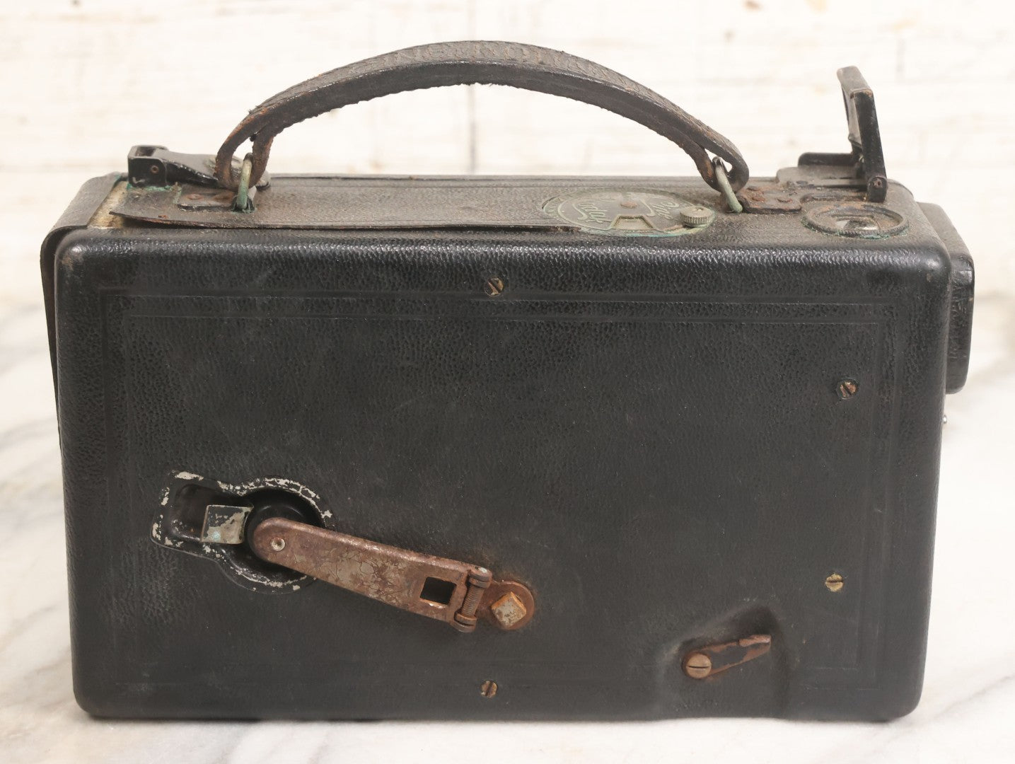 Lot 028 - Antique 16Mm Motion Picture Film Camera, Cine Kodak Model B, Manufactured By Eastman Kodak Co., Rochester, New York, With Original Custom Monogrammed Combination Case