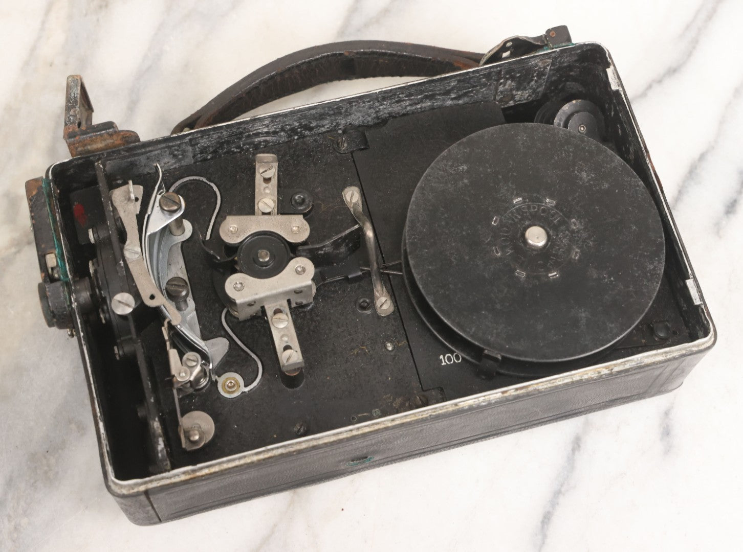 Lot 028 - Antique 16Mm Motion Picture Film Camera, Cine Kodak Model B, Manufactured By Eastman Kodak Co., Rochester, New York, With Original Custom Monogrammed Combination Case