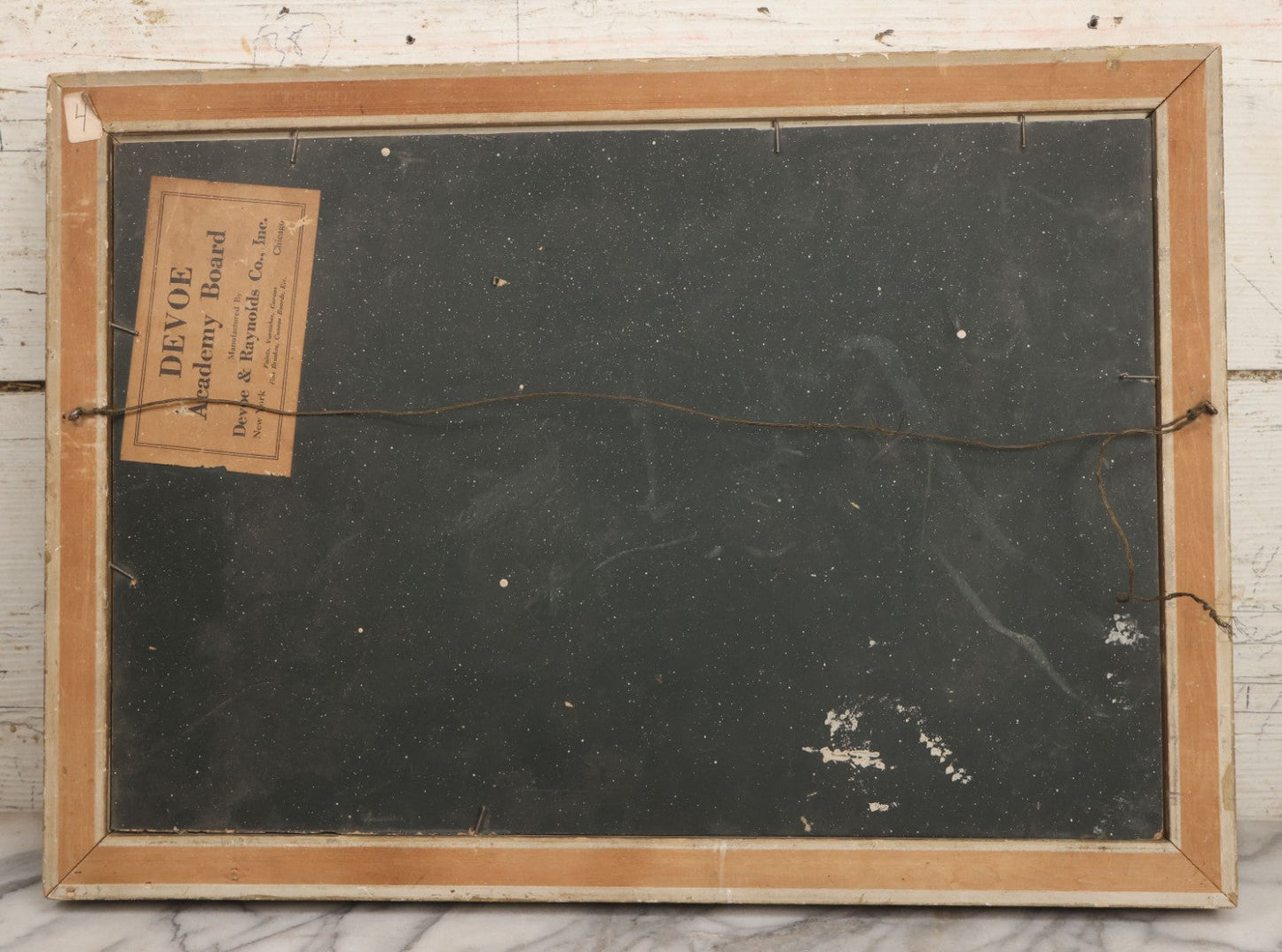 Lot 030 - Antique Oil On Board Landscaped Painting Of Lakeside Foliage, Mountain In Distant, Pastel Color Sky, On Devoe Academy Board, Circa 1900, In Frame