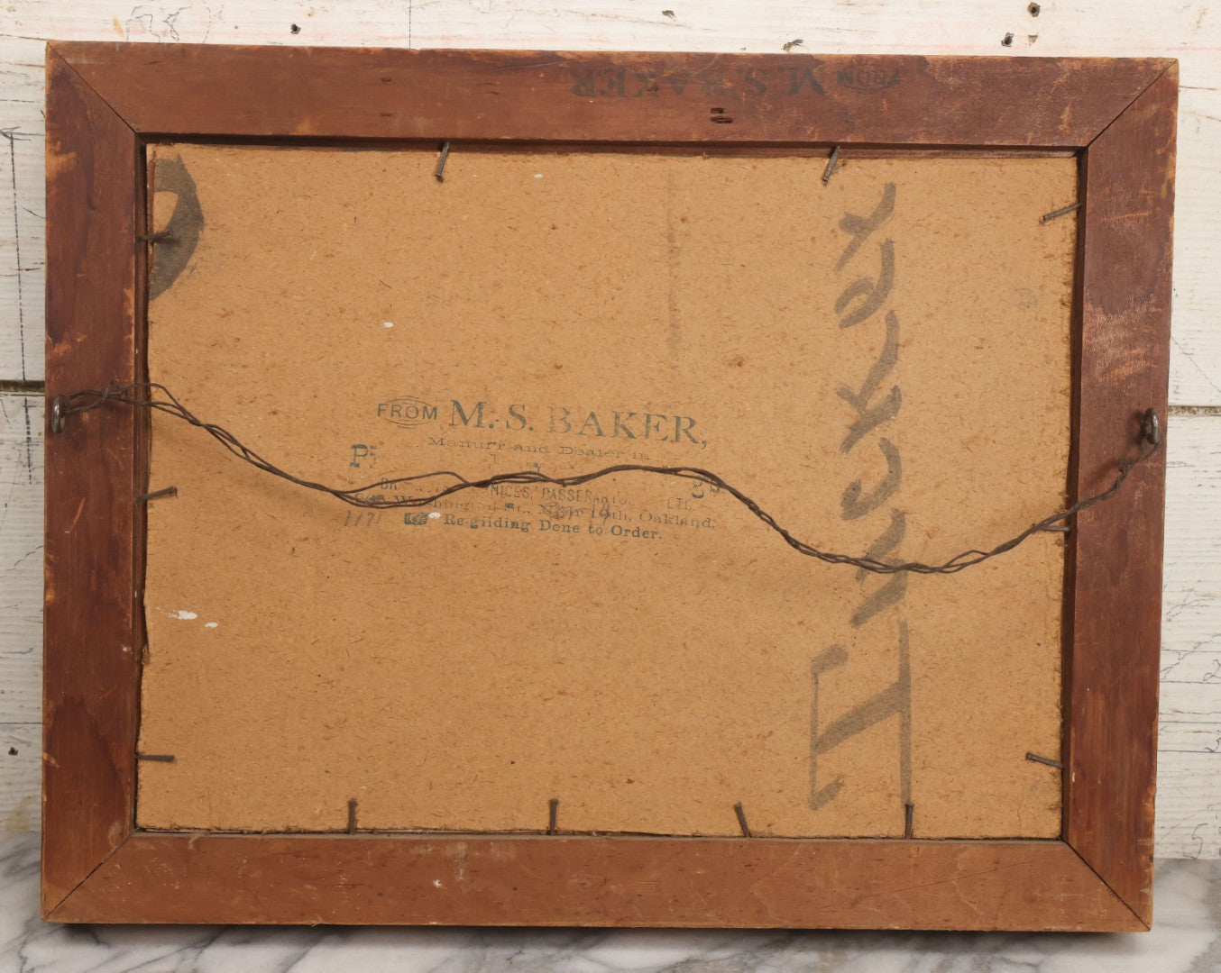 Lot 031 - Antique Oil On Board Still Life Painting Of Flowers With Red Rose, White And Pink Flowers, Green Background, In Frame, Board Marked From M.S. Baker, Dealer, Signed Tucker, Verso, Note Losses, Wear