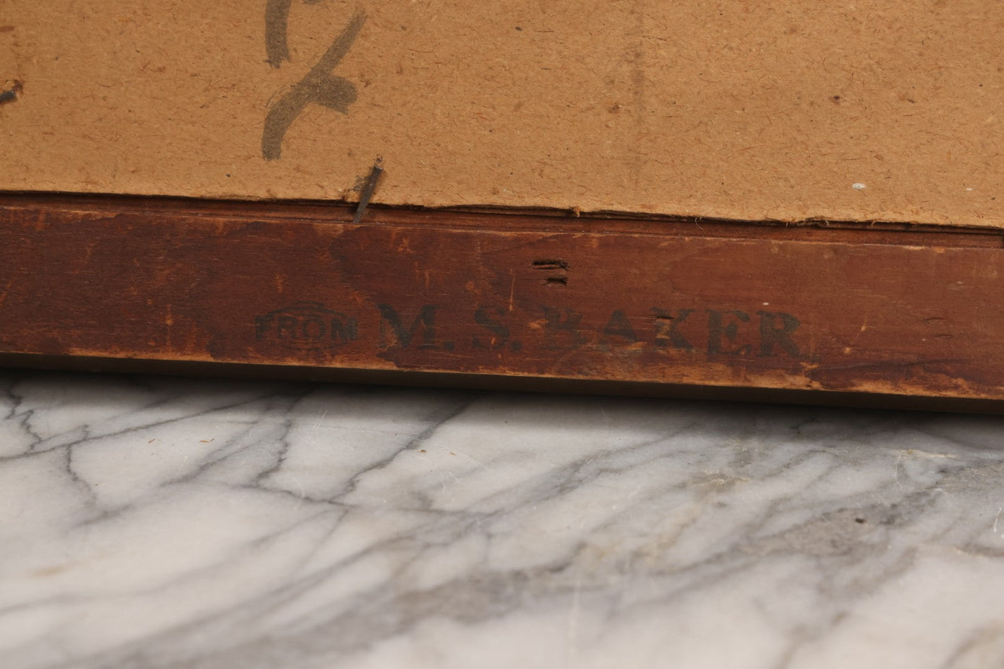 Lot 031 - Antique Oil On Board Still Life Painting Of Flowers With Red Rose, White And Pink Flowers, Green Background, In Frame, Board Marked From M.S. Baker, Dealer, Signed Tucker, Verso, Note Losses, Wear