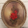 Lot 032 - Vintage Oil On Canvas Painting Of Deep Red Roses, Titled "Her Majesty," Joyce Nelson No. 818, Artist Signed, With Provenance On Verso, June 1981, 19" x 23"