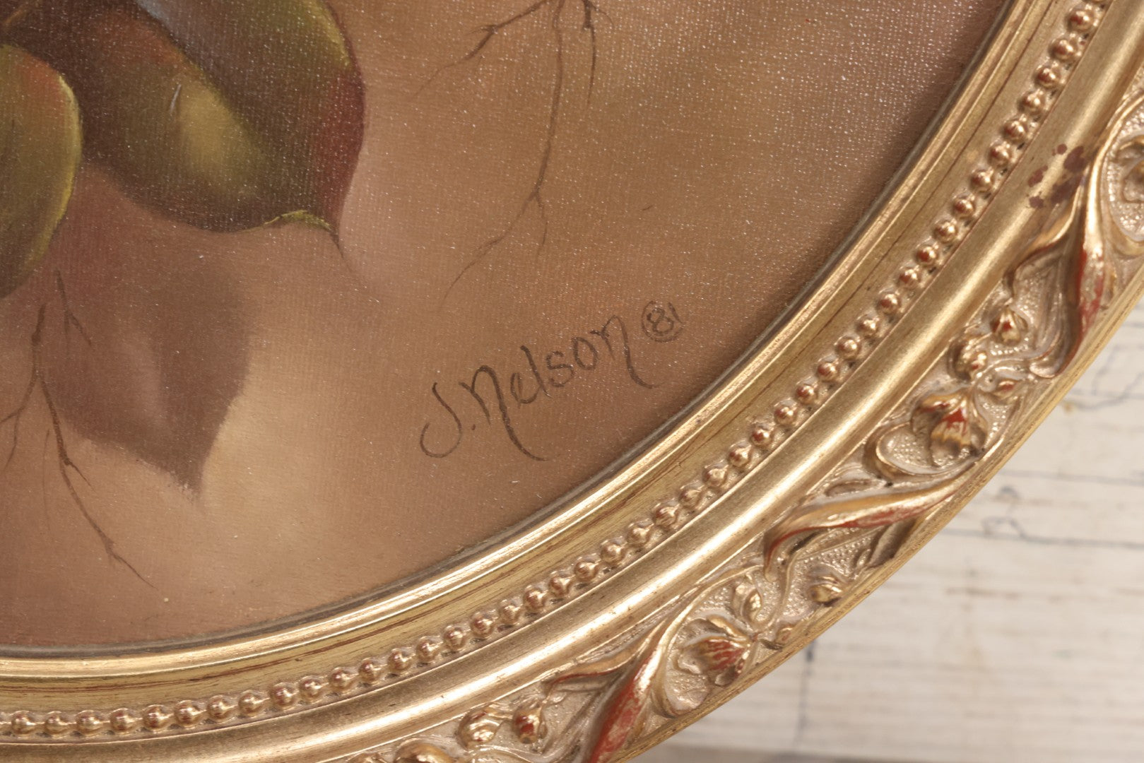 Lot 032 - Vintage Oil On Canvas Painting Or Deep Red Roses, Titled "Her Majesty," Joyce Nelson No. 818, Artist Signed, With Provenance On Verso, June 1981