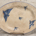 Lot 034 - Antique Hand Painted Dinner Platter With Bluebirds Motif, K.T. & K. China Hallmark, Knowles, Taylor, And Knowles