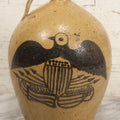 Lot 035 - Vintage Americana Decor Pottery Stoneware Jug With Patriotic Eagle Motif, Circa 1970s, 9-1/4" H