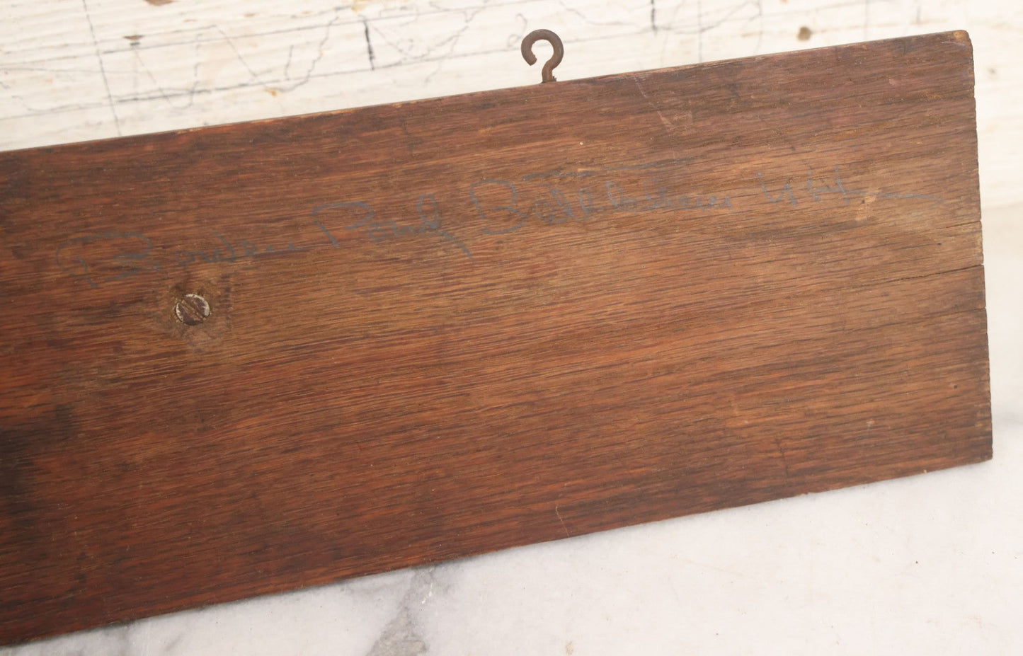 Lot 036 - Antique Fish Trout Full Taxidermy Mount On Wood Panel, Caught In Bowles Pond, Bellevue, New Hampshire, 1901, Note Poor Condition