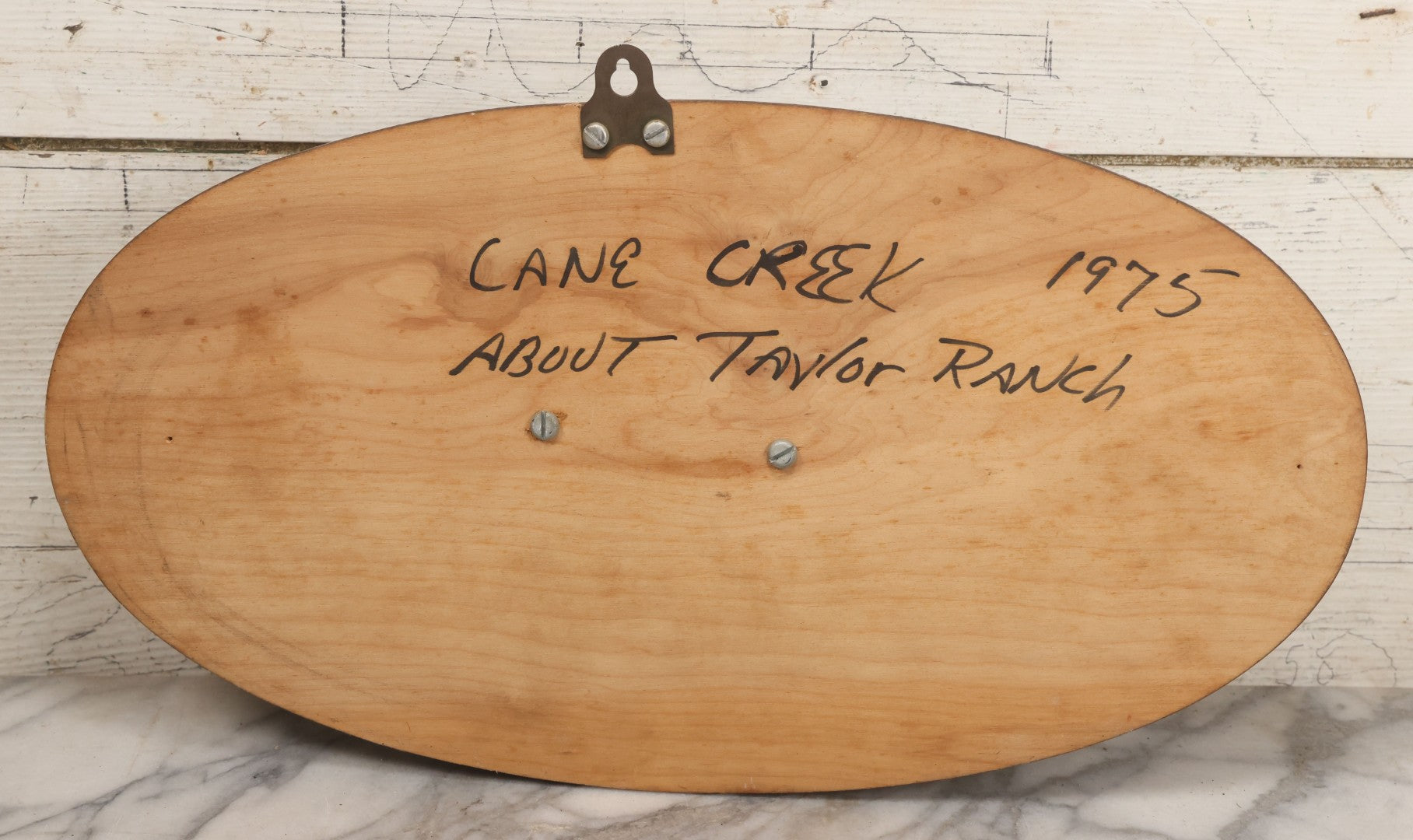 Lot 037 - Vintage Fish Trout Taxidermy Mount On Oval Wood Shield, Caught In Cane Creek, About Taylor Ranch, Buncombe County, North Carolina, 1975, Note Wear And Tear