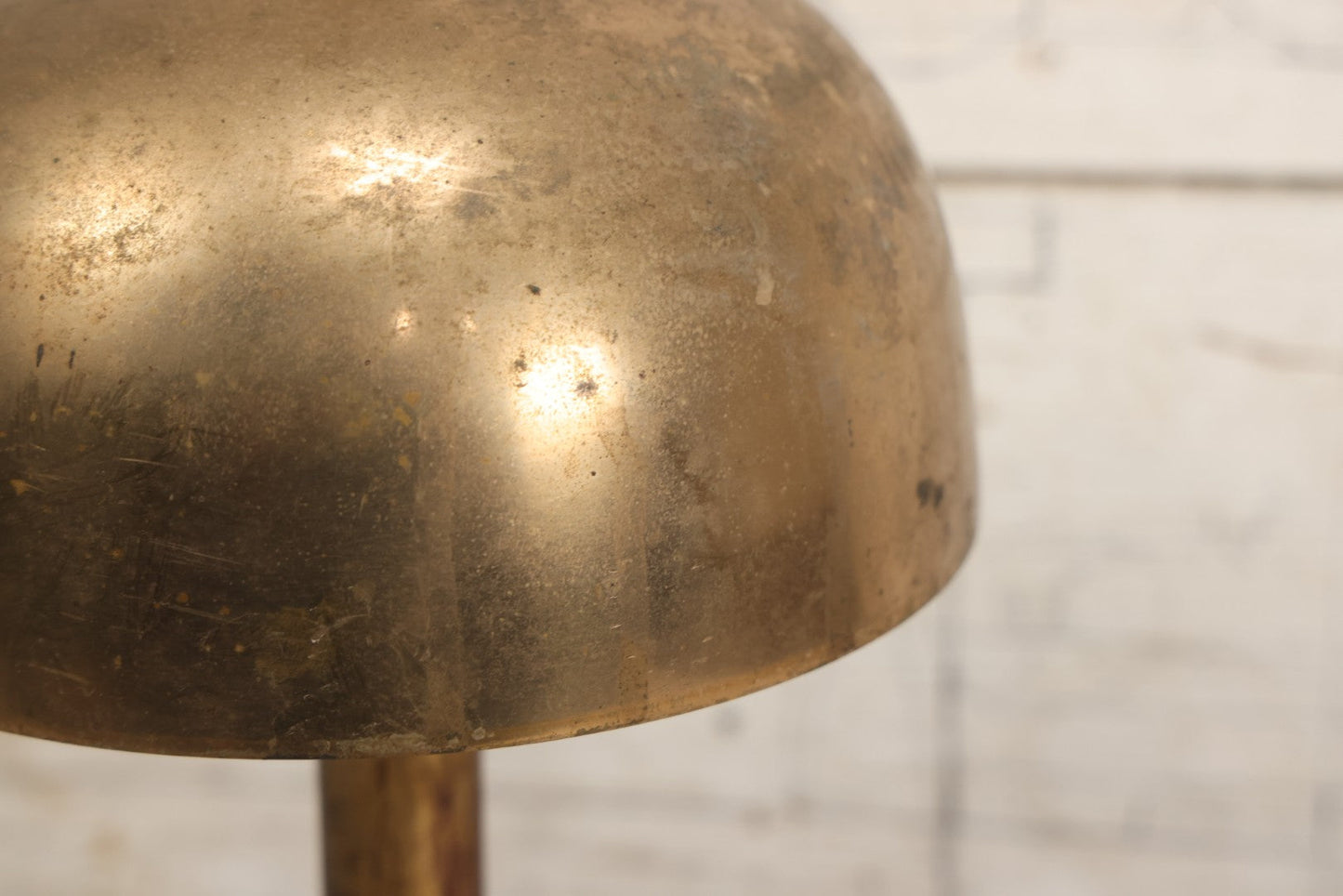 Lot 040 - Antique Brass Religious Ecclesiastical Altar Desk Bell With Cross Finial On Wooden Base, Loud, Satisfying Ring And Tone